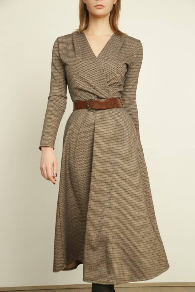 robe portefeuille marron