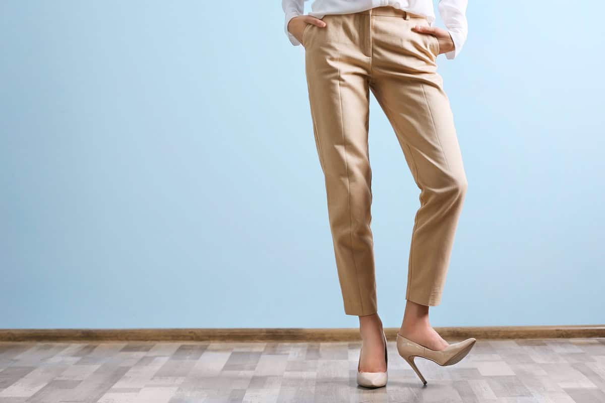 pantalon beige femme