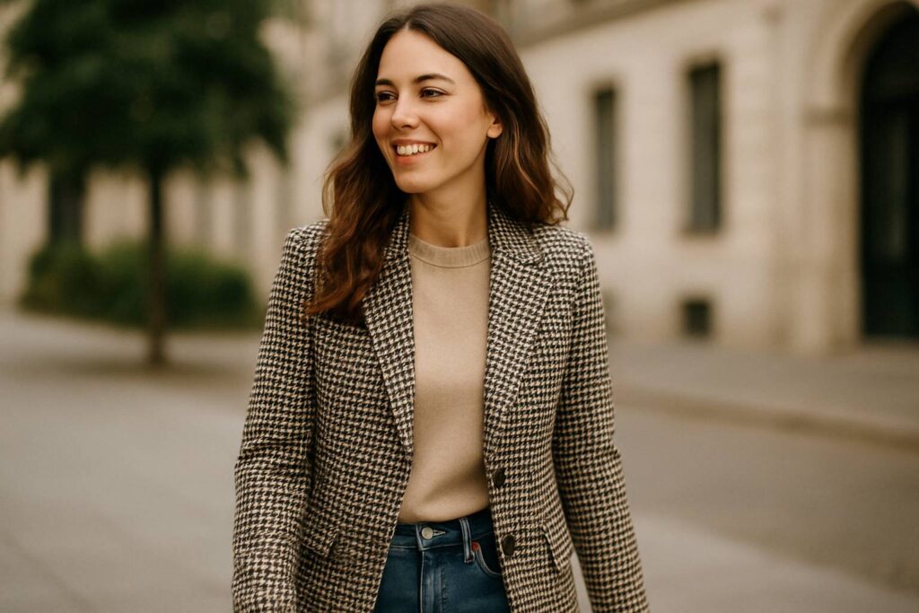Que porter avec une veste pied-de-poule ?