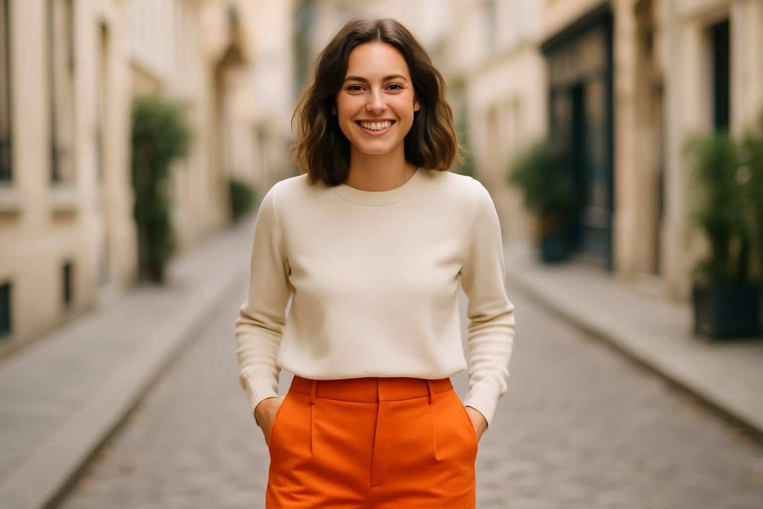 Que porter avec un pantalon orange femme ?