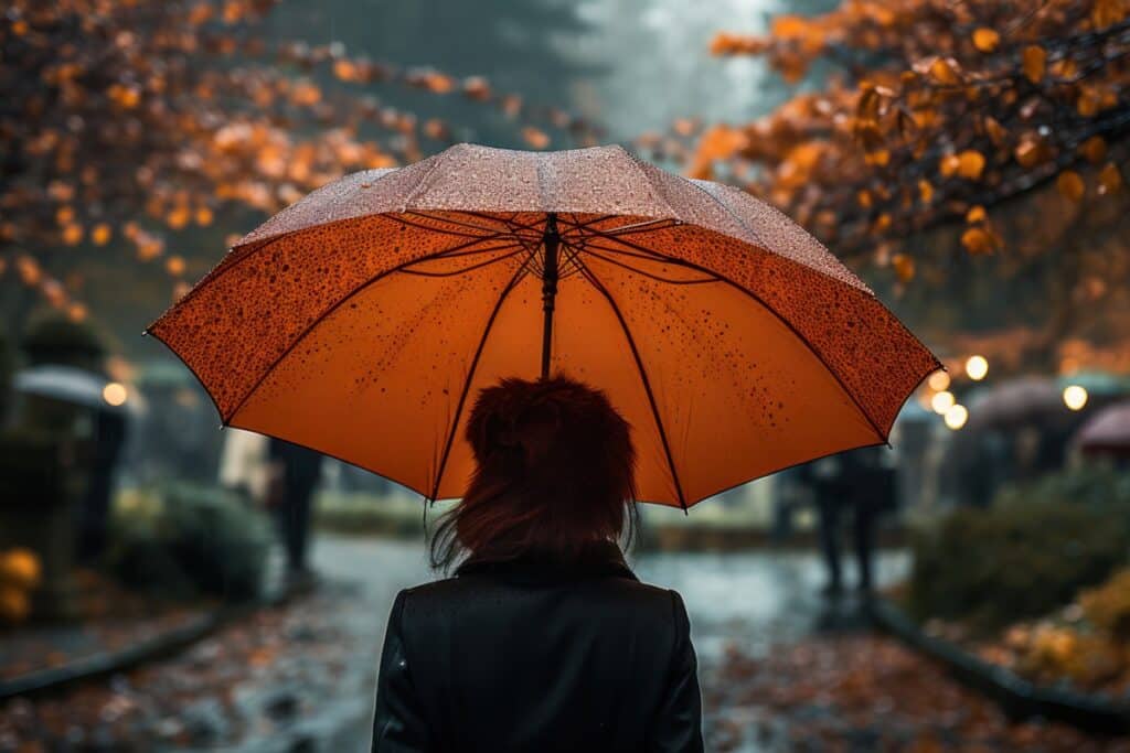 femme avec un parapluie