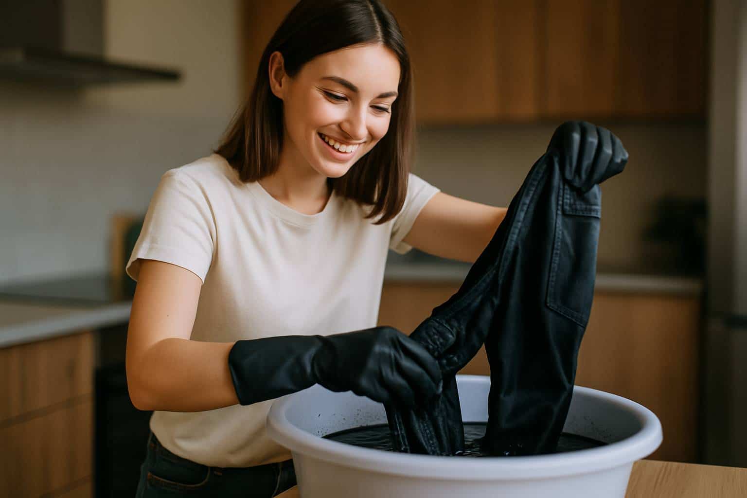 Comment teindre un pantalon jean en noir ?
