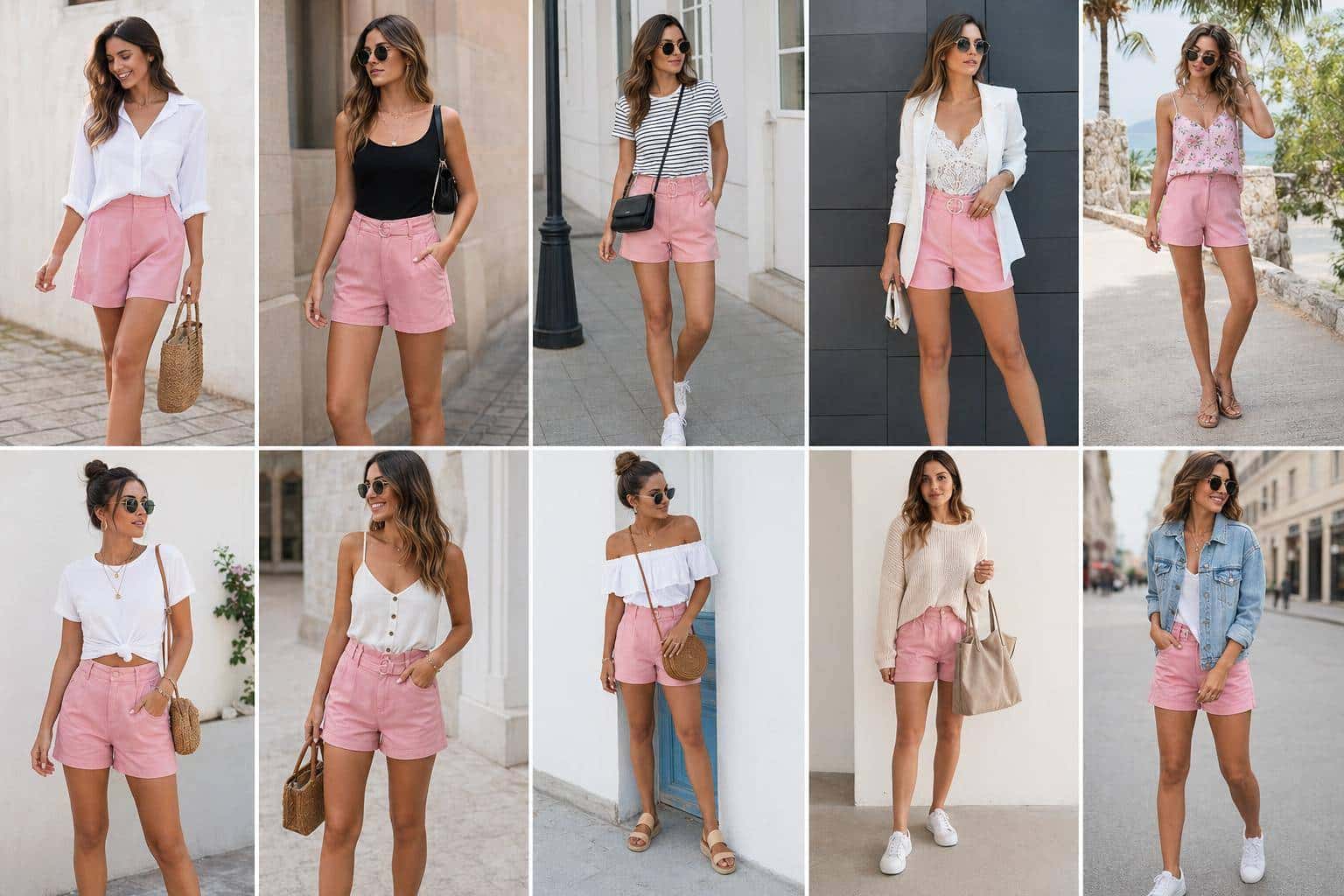 10 façons de porter un short rose pour femme