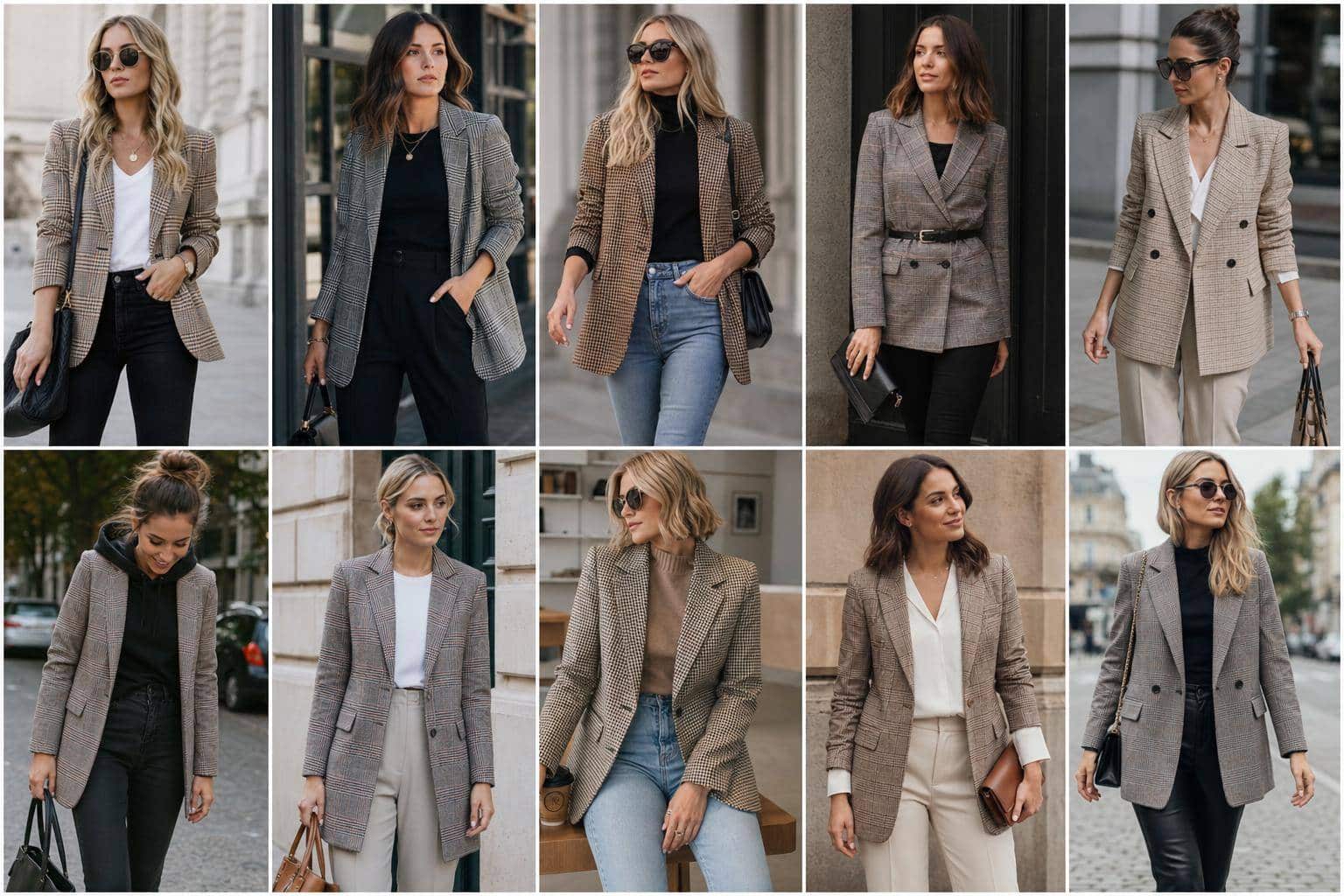 10 façons de porter une veste à carreaux pour femme