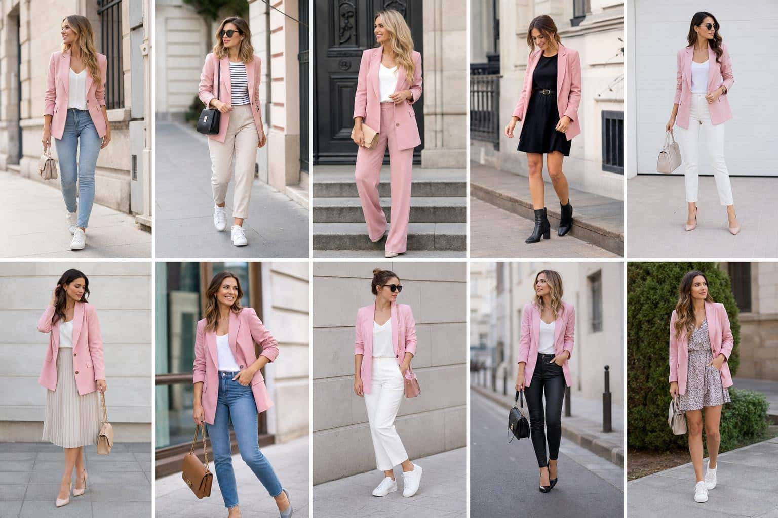 10 façons de porter une veste rose pour femme
