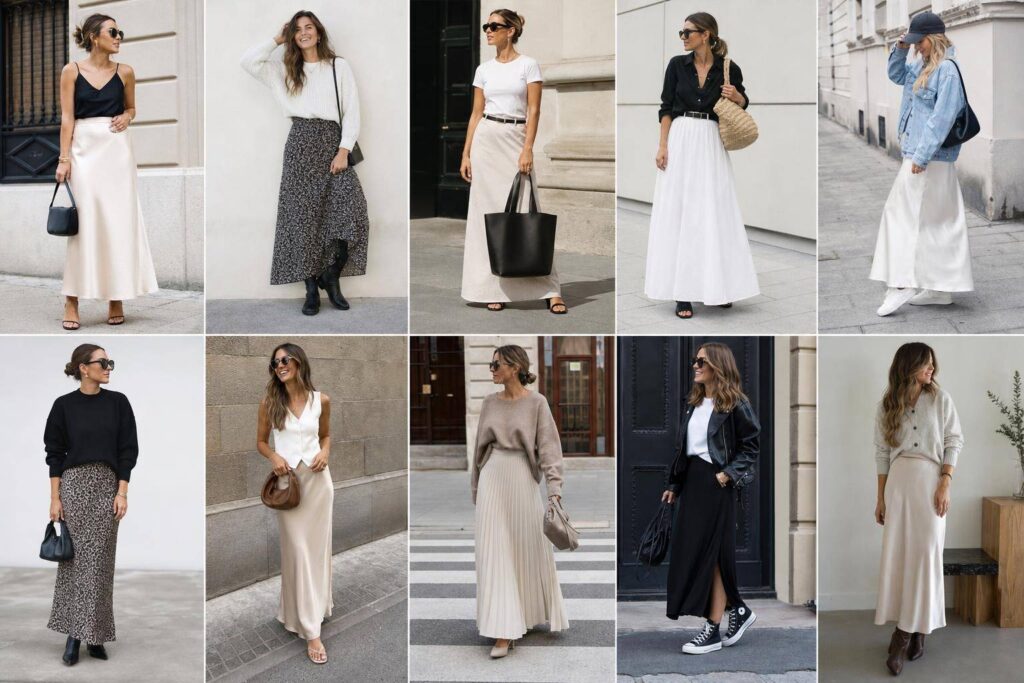 10 façons de porter une jupe longue