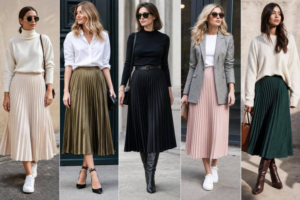 5 idées de looks chic avec une jupe plissée